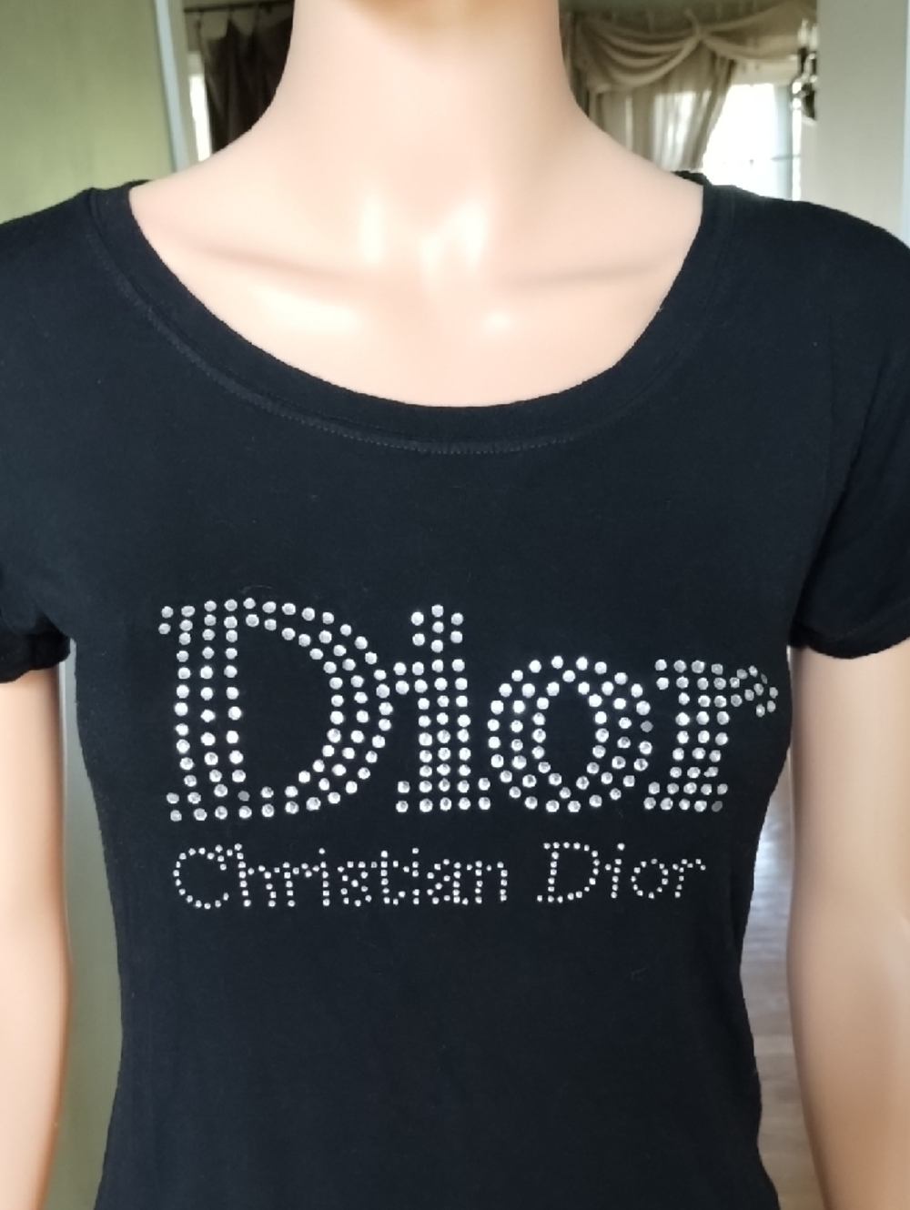 Christian Dior Black Tee with Signature Label - Picture 3 of 16